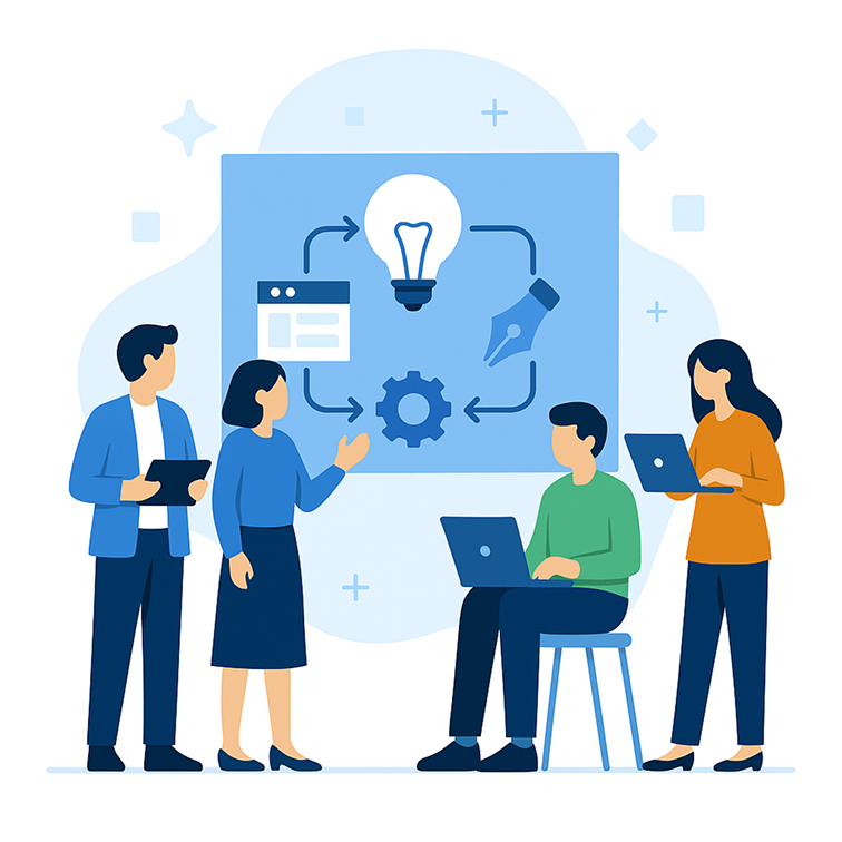 パソコンを使っているイラスト